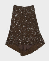 Vintage Y2K 00s Maliparmi Full Sequin Asymmetric Hem Skirt - S
