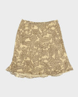 Vintage 1990s Ralph Lauren Silk Paisley Pattern Flowy Skirt - S