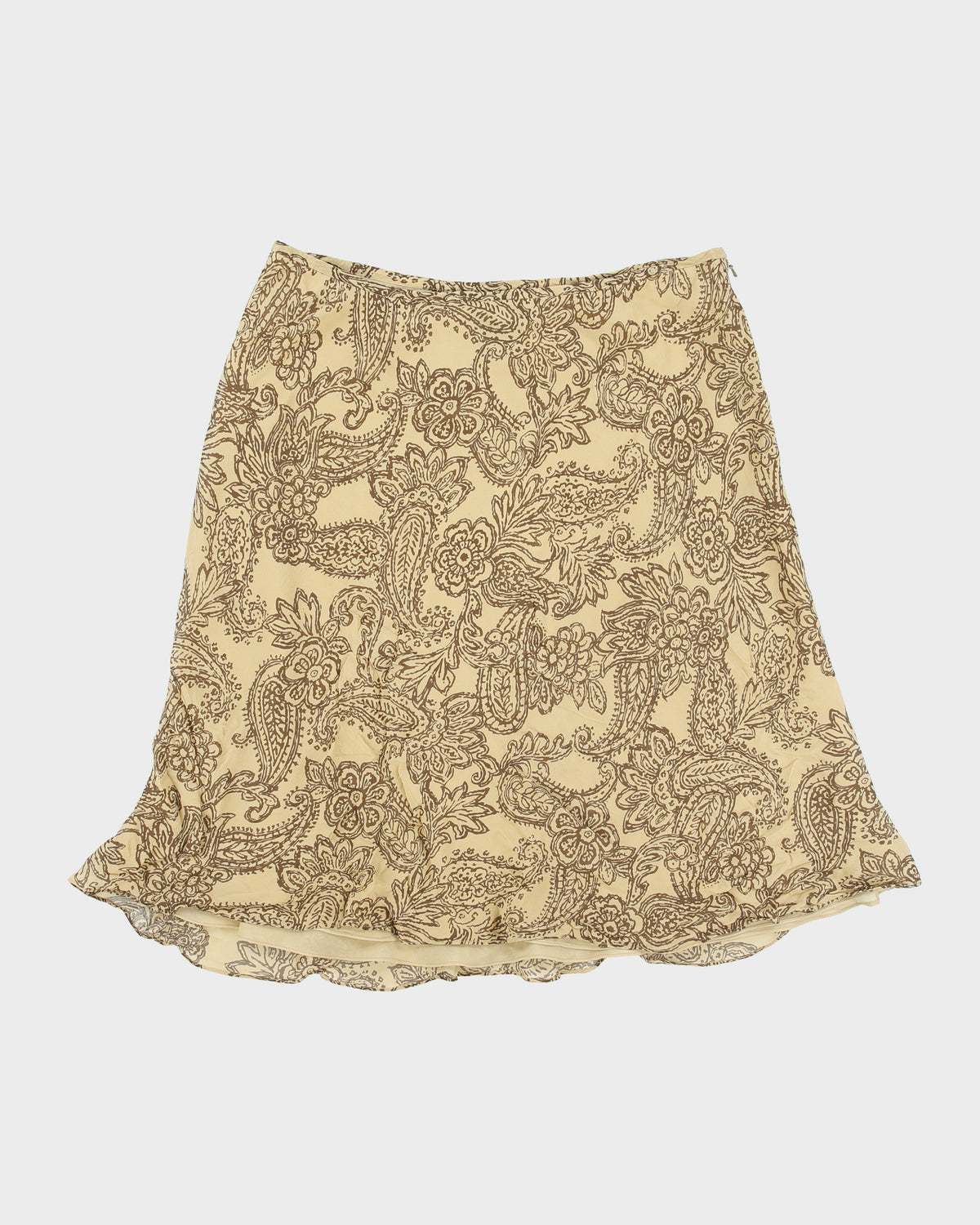Vintage 1990s Ralph Lauren Silk Paisley Pattern Flowy Skirt - S