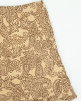 Vintage 1990s Ralph Lauren Silk Paisley Pattern Flowy Skirt - S