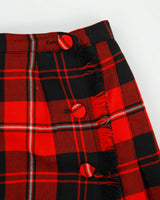 Vintage 1970s The Tall Shop Wool Wrap Checked Pleated Skirt - XS