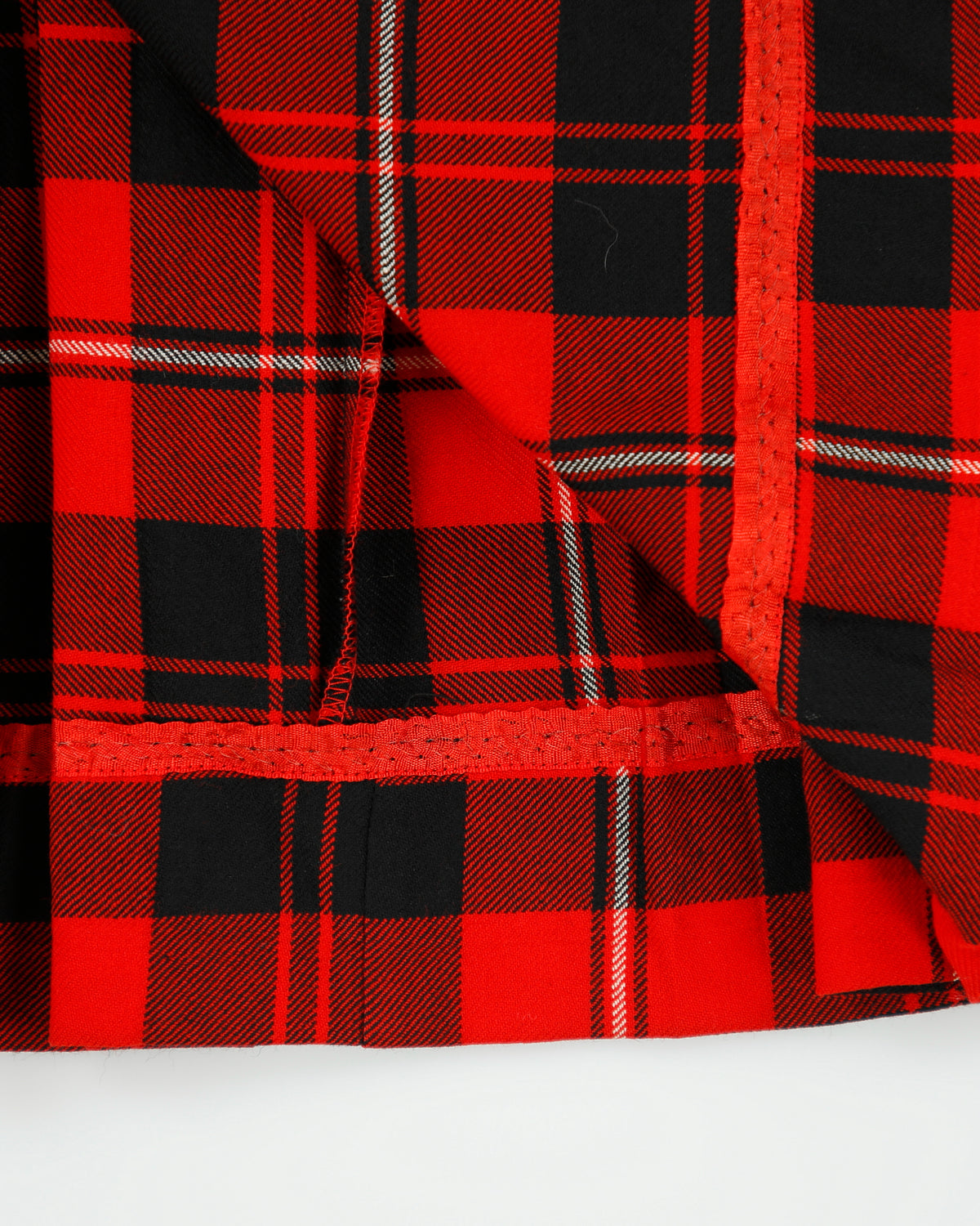 Vintage 1970s The Tall Shop Wool Wrap Checked Pleated Skirt - XS