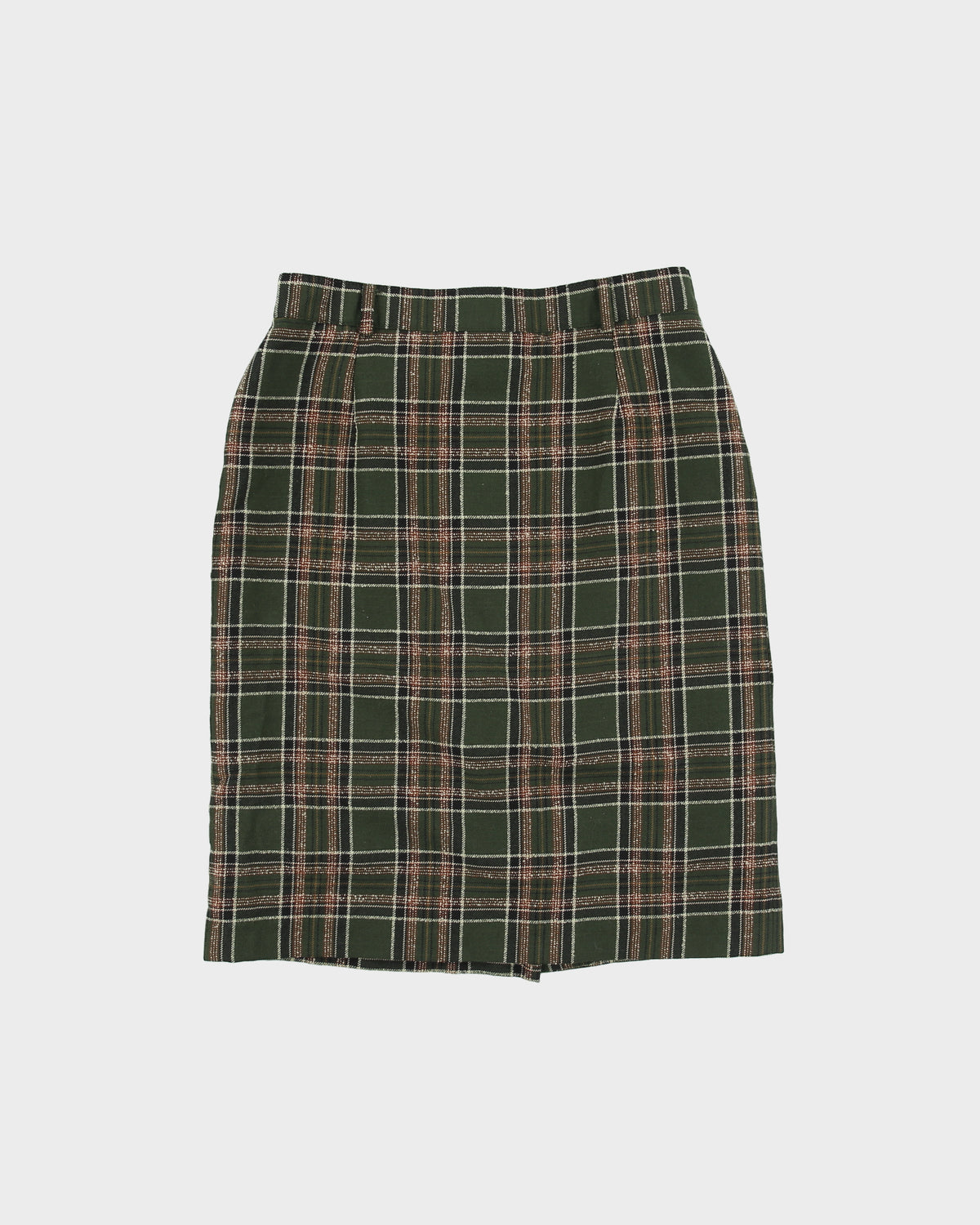 Vintage 1980s Lucia Wool Blend Checked Pencil Skirt - XS