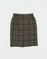 Vintage 1980s Lucia Wool Blend Checked Pencil Skirt - XS