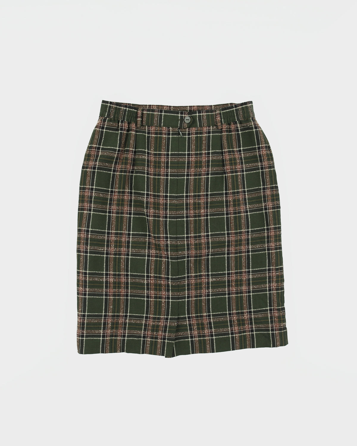 Vintage 1980s Lucia Wool Blend Checked Pencil Skirt - XS