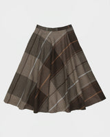 Vintage 1980s Bagatelle Wool &amp; Silk Blend Checked Circle Skirt - XS