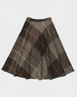 Vintage 1980s Bagatelle Wool &amp; Silk Blend Checked Circle Skirt - XS