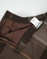 Vintage 1980s Bagatelle Wool &amp; Silk Blend Checked Circle Skirt - XS
