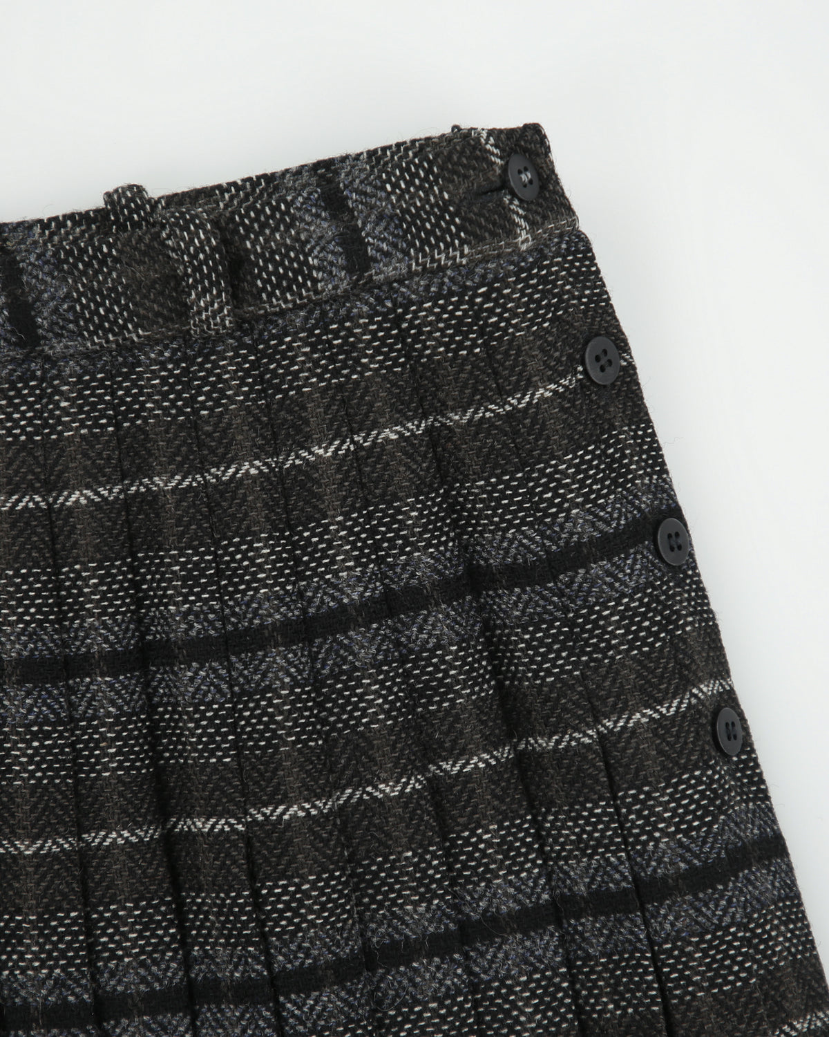 Vintage 1970s Jaeger Wool Checked Pleated Heavyweight Skirt - XS