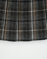 Vintage 1970s Jaeger Wool Checked Pleated Heavyweight Skirt - XS