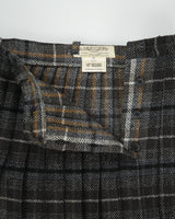 Vintage 1970s Jaeger Wool Checked Pleated Heavyweight Skirt - XS