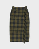 Vintage 1990s Liz Claiborne Wool Blend Wrap Tassel Blanket Skirt - M