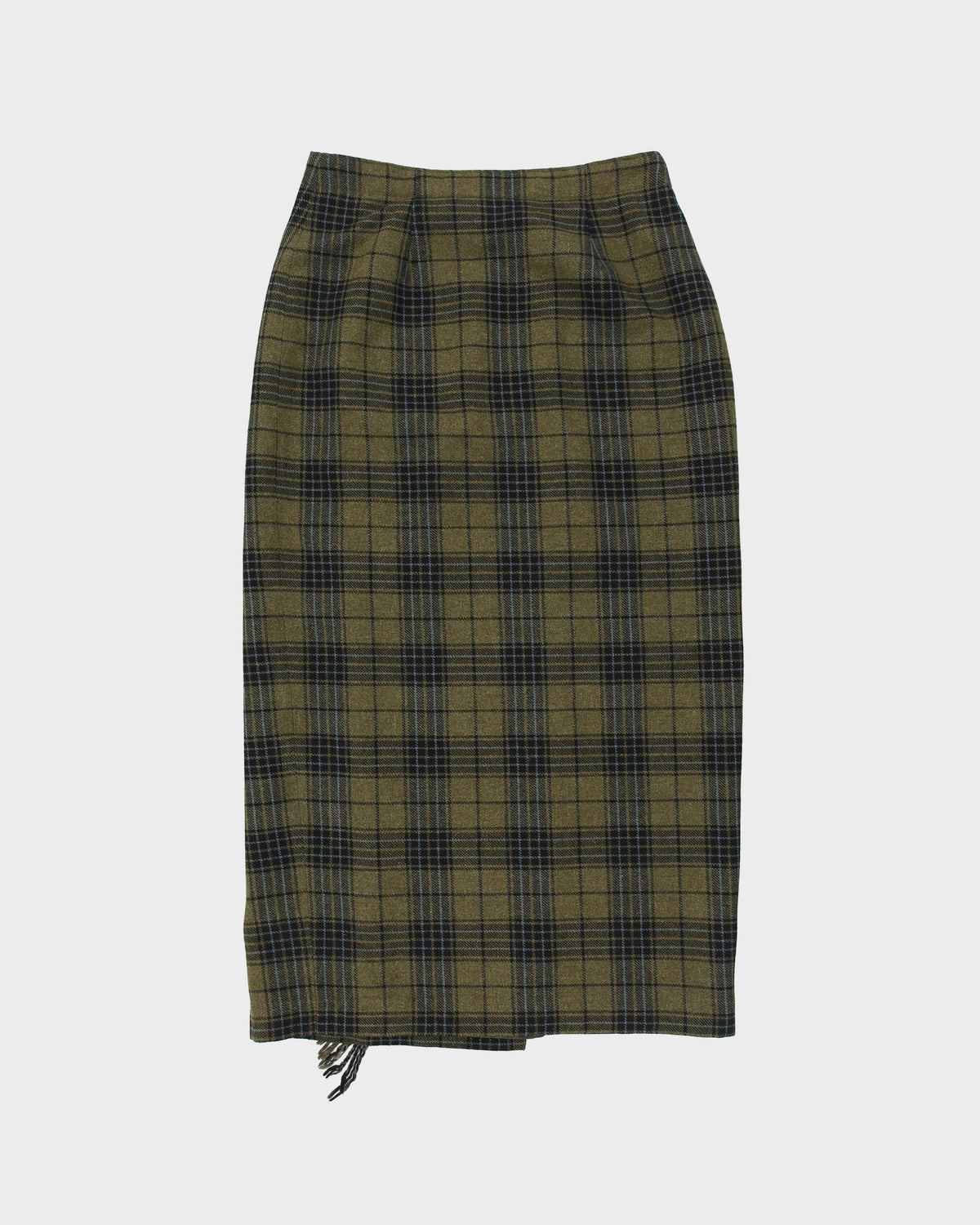 Vintage 1990s Liz Claiborne Wool Blend Wrap Tassel Blanket Skirt - M
