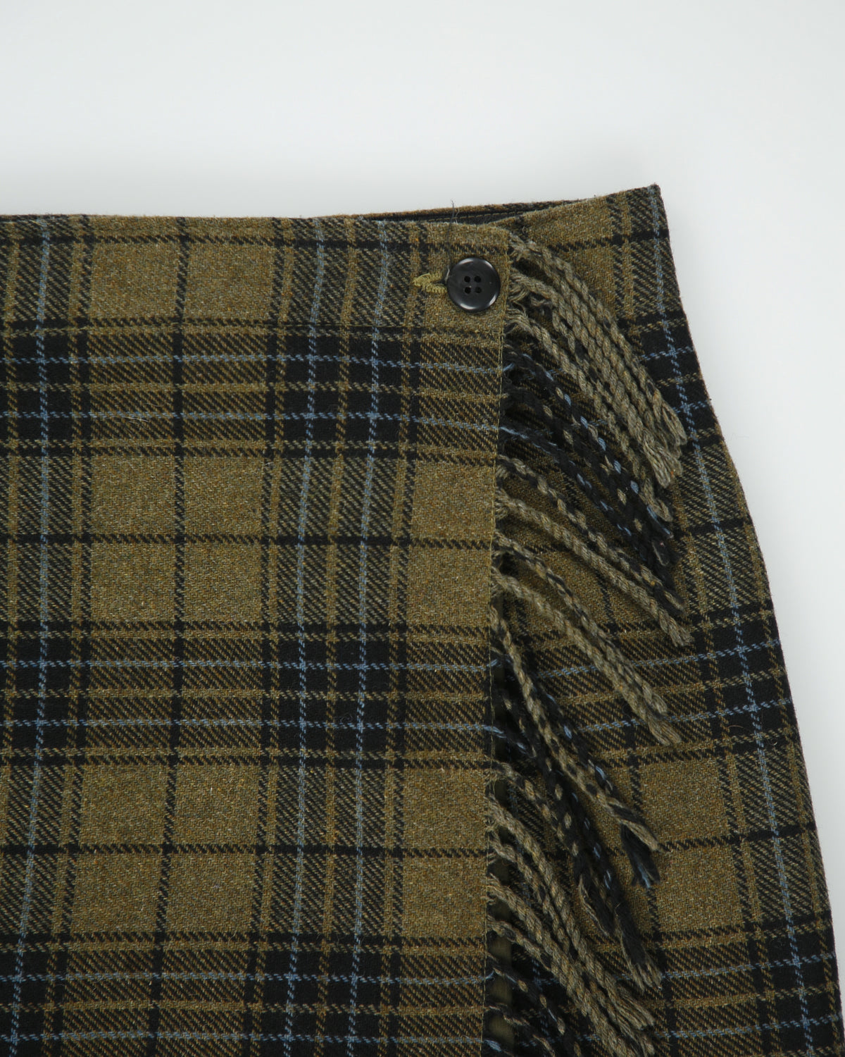 Vintage 1990s Liz Claiborne Wool Blend Wrap Tassel Blanket Skirt - M