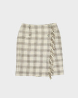 Vintage 1980s Insolite Wool Wrap Tassel Skirt - XS