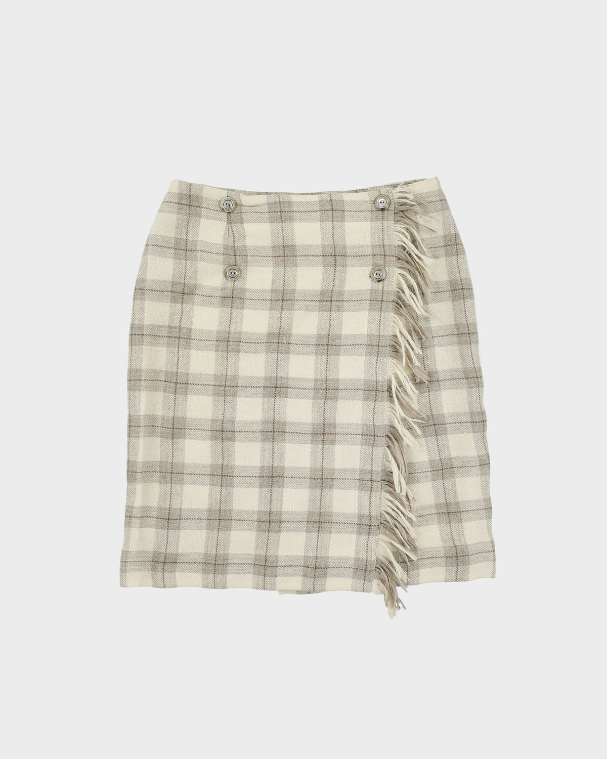 Vintage 1980s Insolite Wool Wrap Tassel Skirt - XS