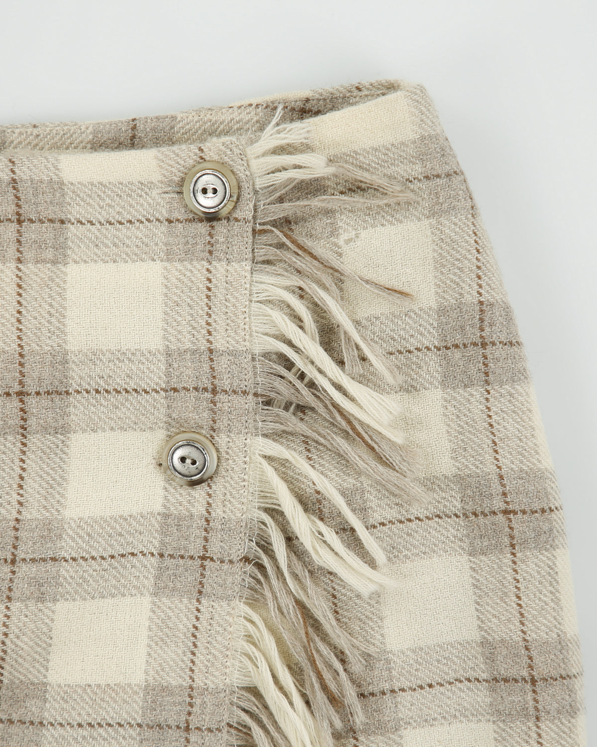 Vintage 1980s Insolite Wool Wrap Tassel Skirt - XS