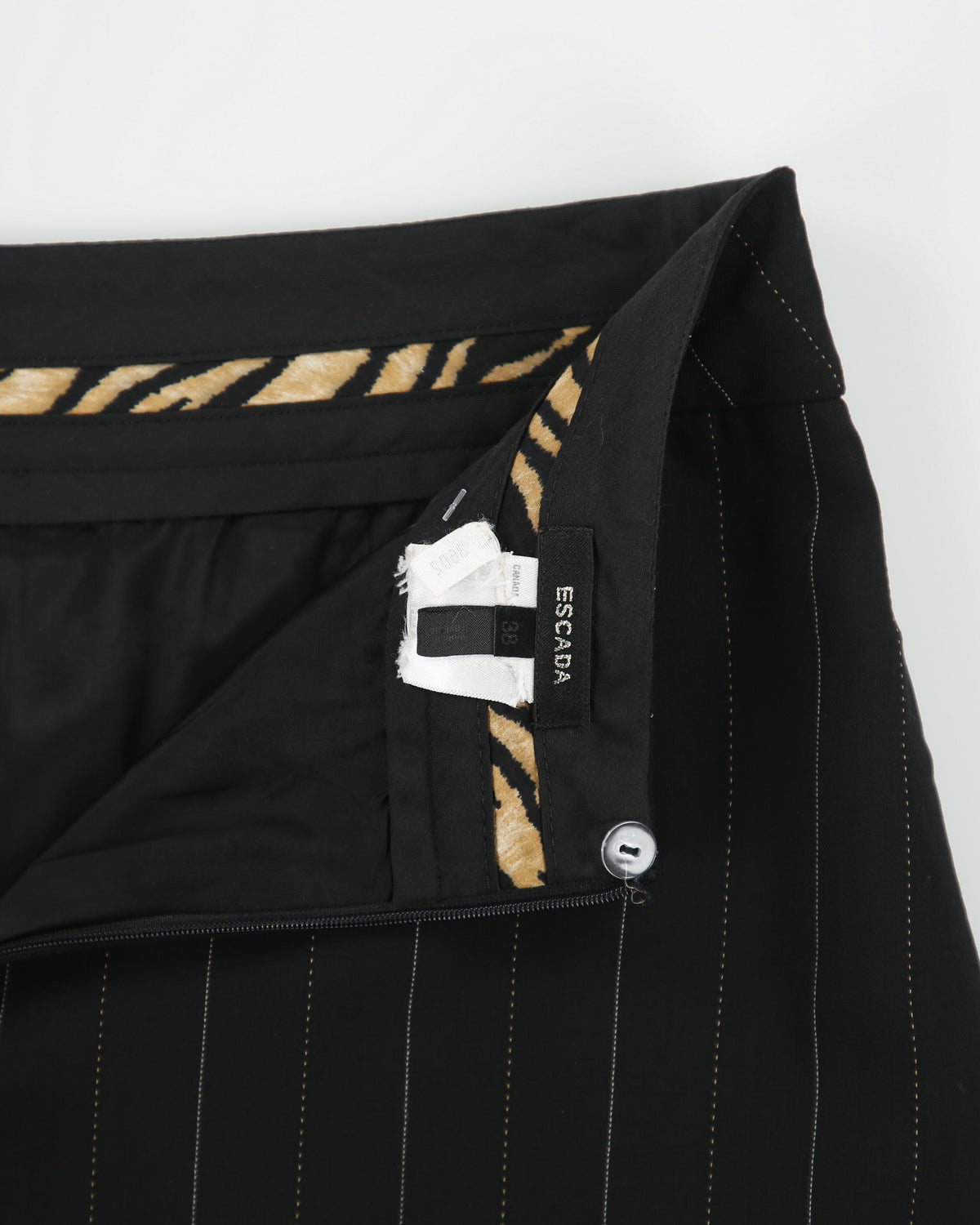 Vintage 1990s Escada Pin Stripe Pencil Skirt - S