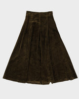 Benetton Moss Green Velvet Skirt - XS