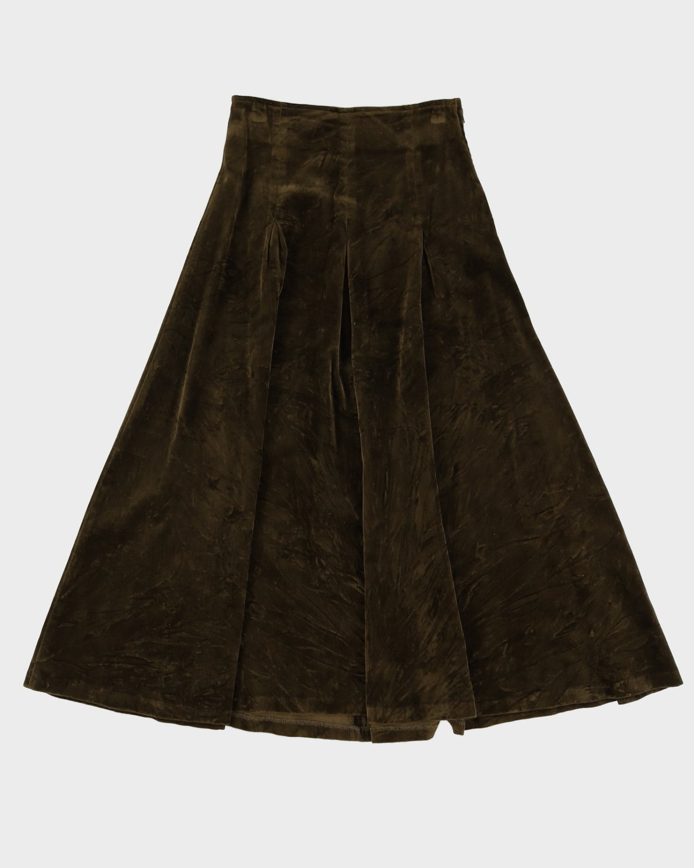 Benetton Moss Green Velvet Skirt - XS