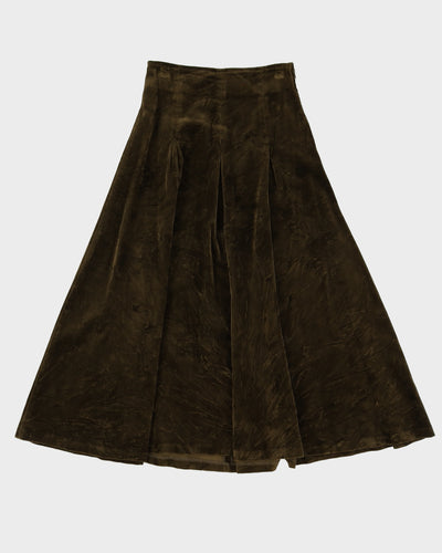 Benetton Moss Green Velvet Skirt - XS