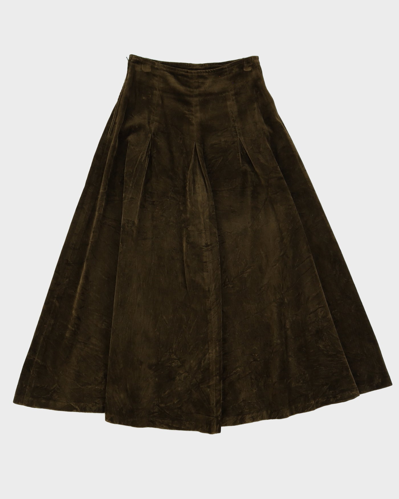 Benetton Moss Green Velvet Skirt - XS