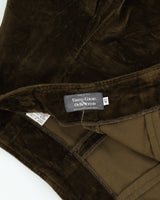 Benetton Moss Green Velvet Skirt - XS