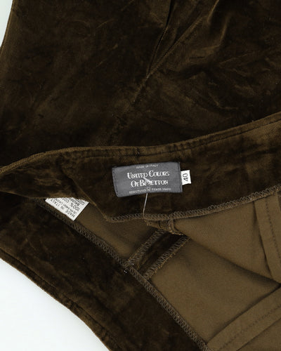 Benetton Moss Green Velvet Skirt - XS