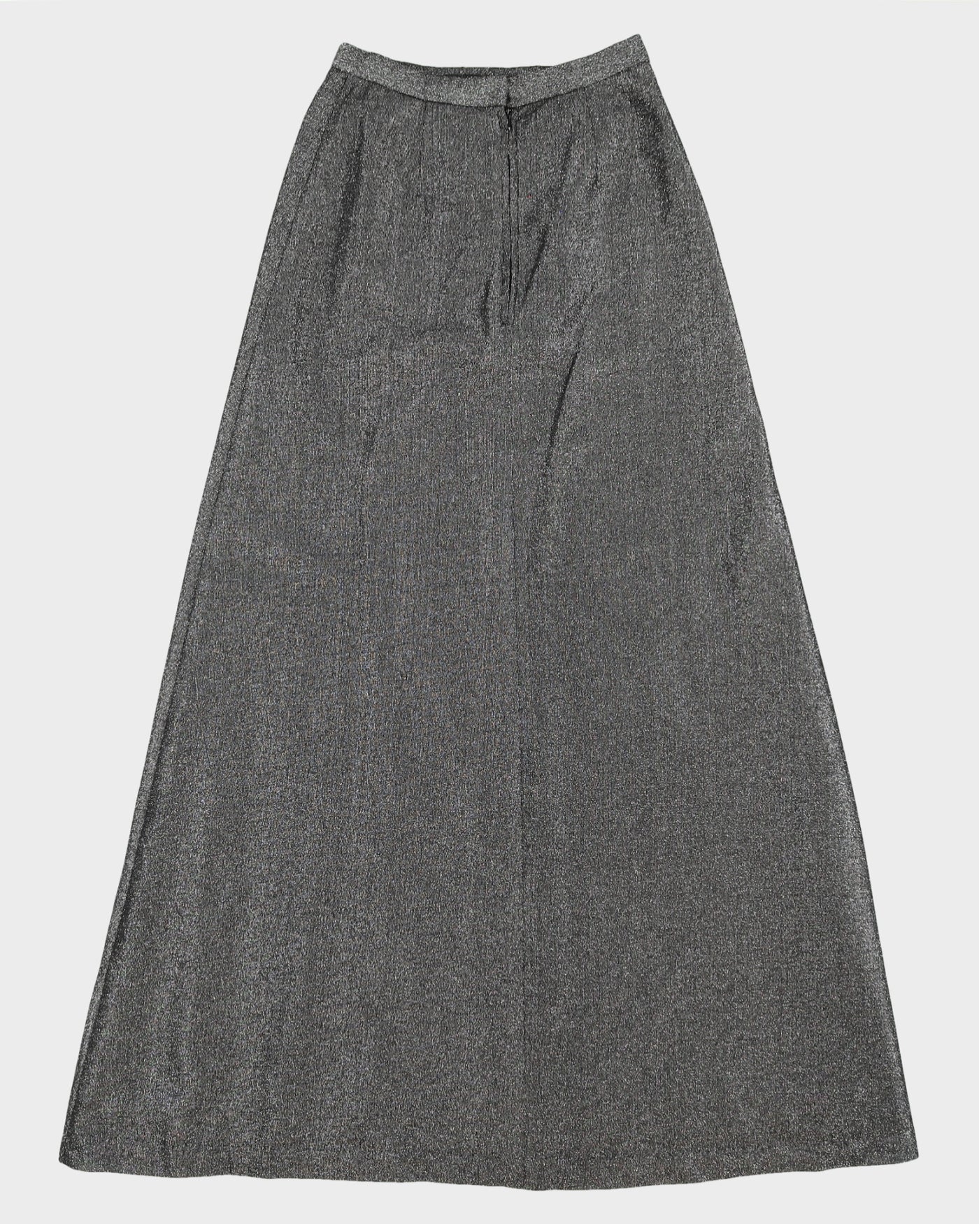 Vintage 1970s Black Lurex Maxi Skirt - S