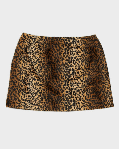 00s Hugo Buscati Furry Leopard Mini Skirt - L