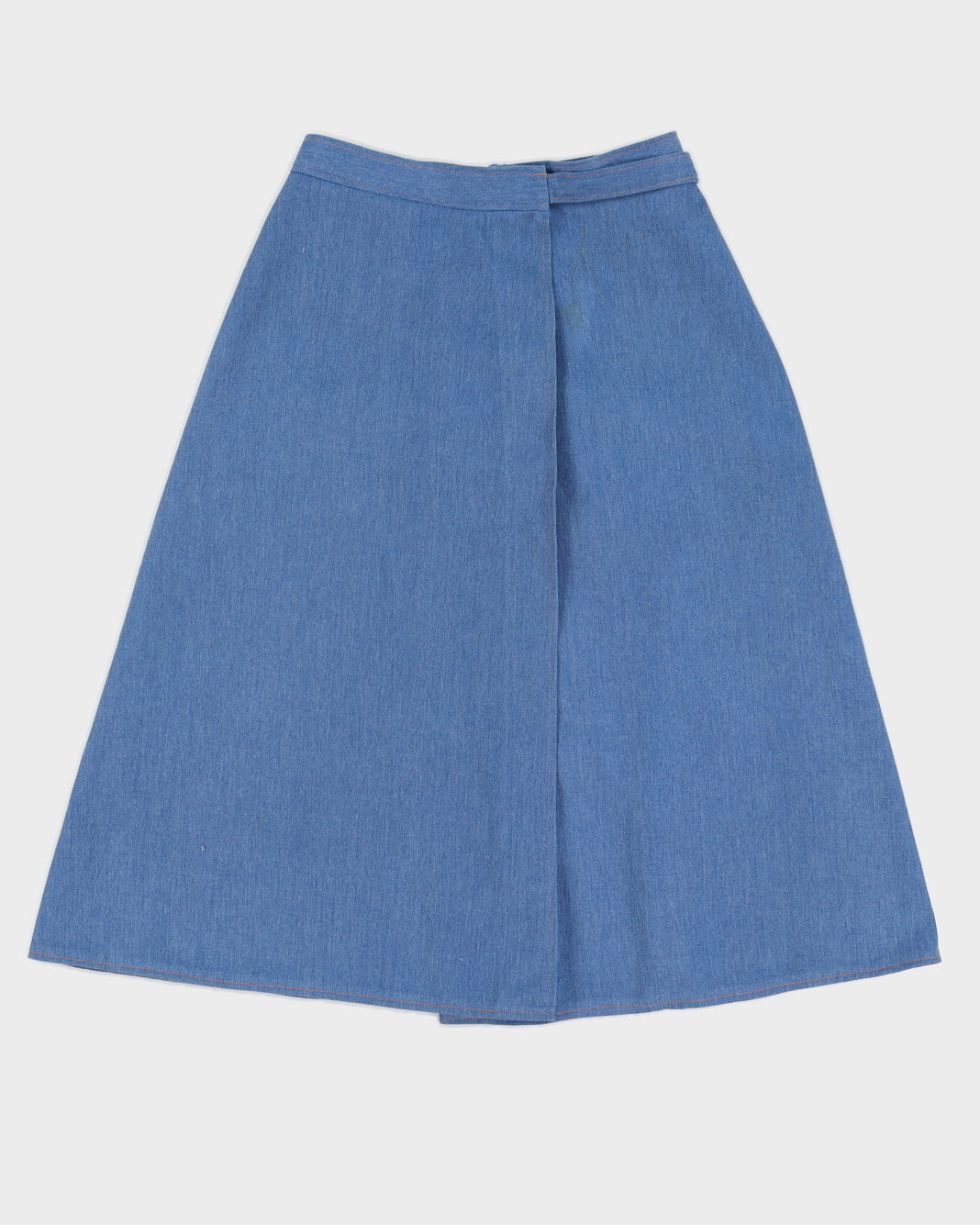 Vintage 90s St Michael Denim Tie Up Side Midi Skirt - M