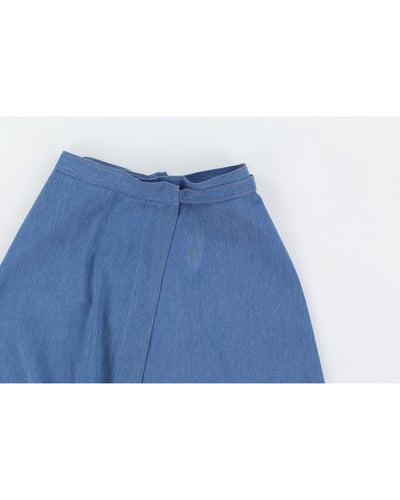 Vintage 90s St Michael Denim Tie Up Side Midi Skirt - M