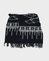 Black Dolphin Print Beach Wrap Skirt - Adjustable