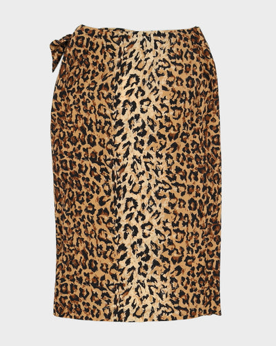 Leopard Print Beach Wrap Skirt - S