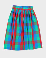1990s Sportsville Checked Midi Skirt - S