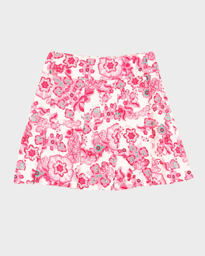 Burberry Pink Floral Linen Skirt - M
