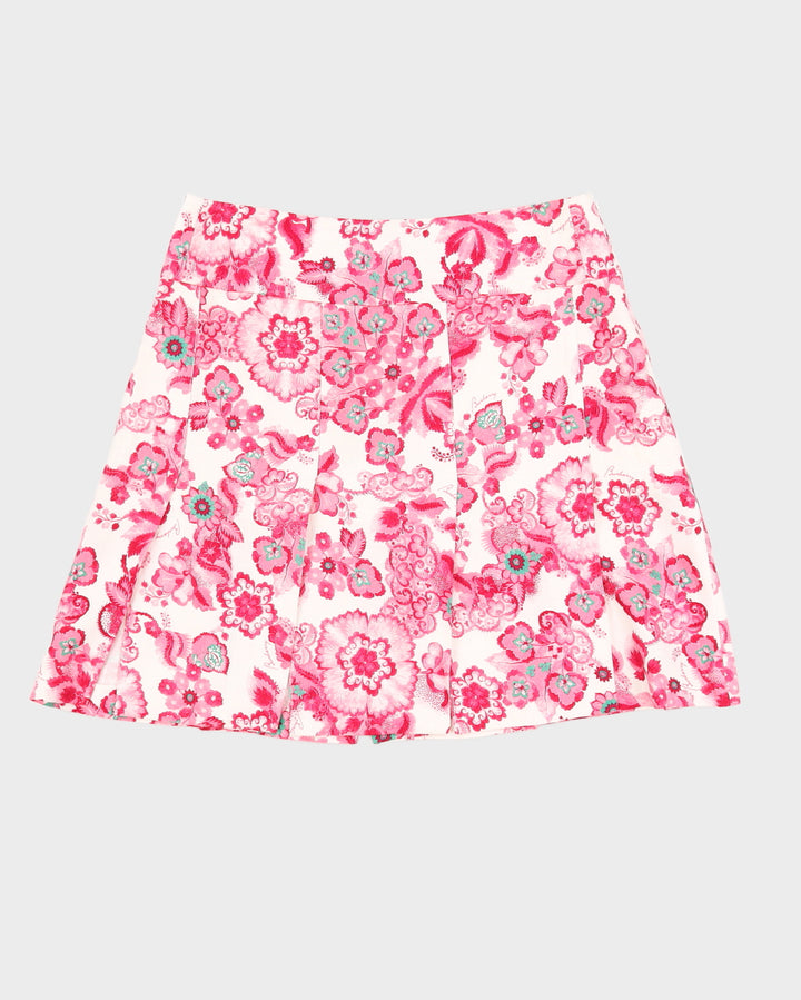 Burberry Pink Floral Linen Skirt - M