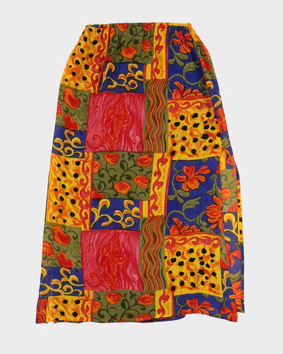 Vintage 90s Chico's Design Printed Midi Skirt - L