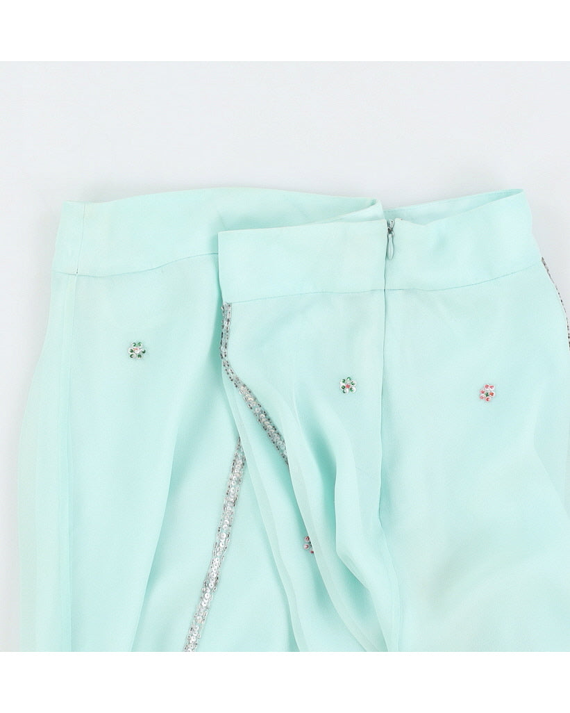 Vintage 00s Monsoon Sequin Silk Midi Skirt - L