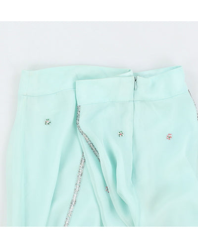 Vintage 00s Monsoon Sequin Silk Midi Skirt - L