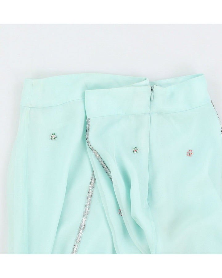 Vintage 00s Monsoon Sequin Silk Midi Skirt - L