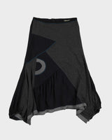 Y2K 00s Dolcezza Grey Panelled Midi Skirt - M