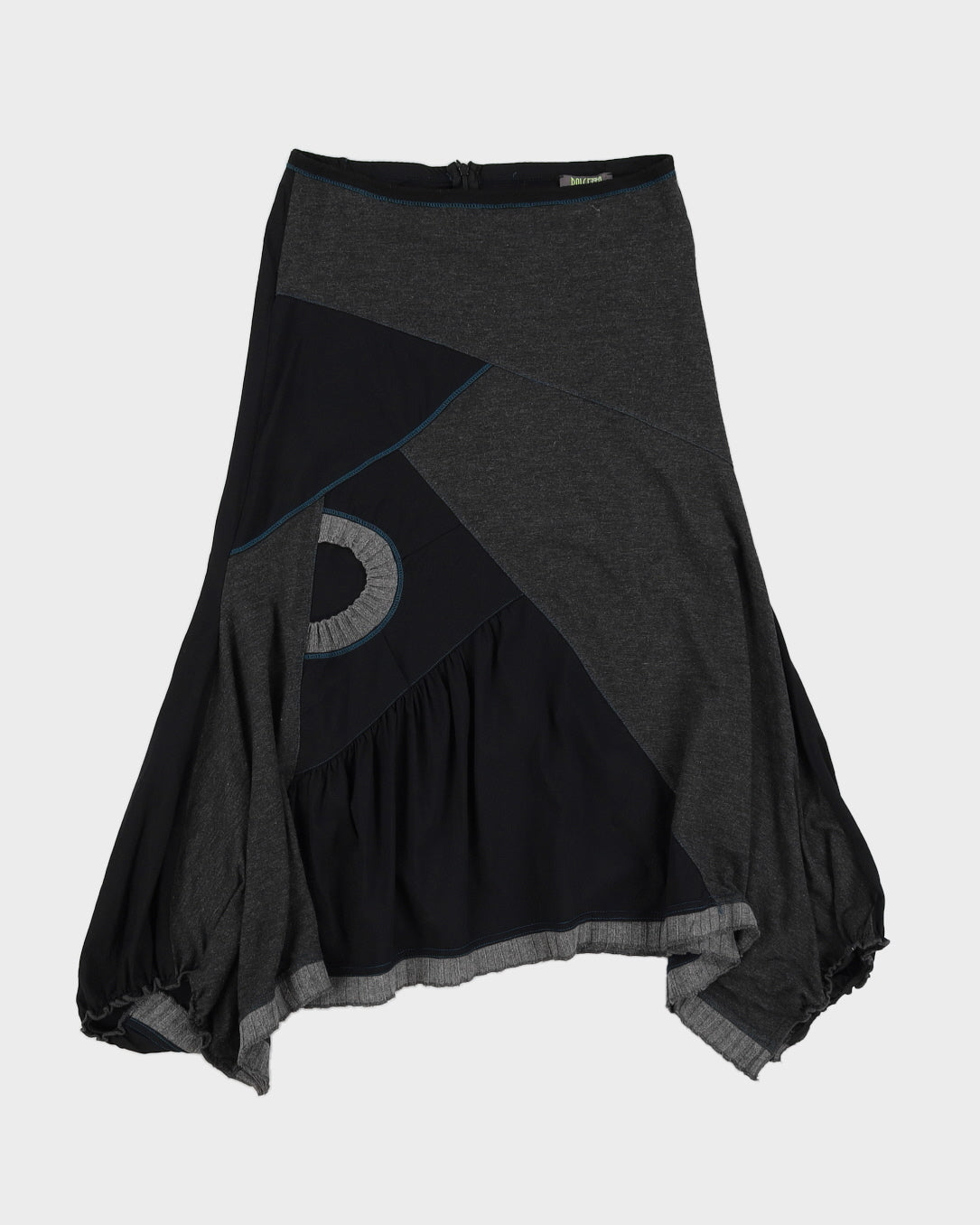 Y2K 00s Dolcezza Grey Panelled Midi Skirt - M