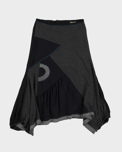 Y2K 00s Dolcezza Grey Panelled Midi Skirt - M
