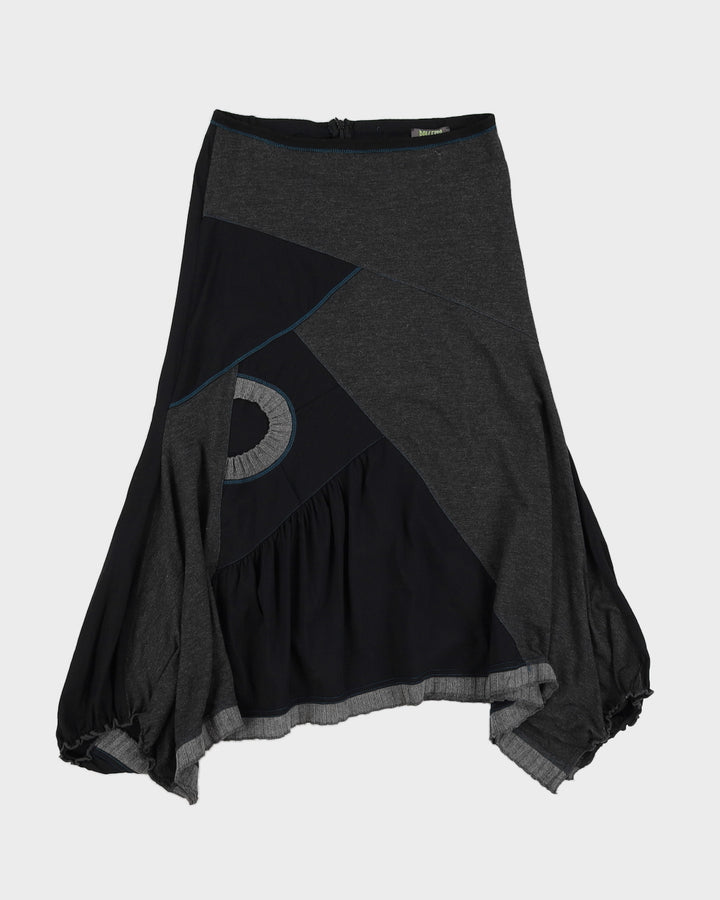 Y2K 00s Dolcezza Grey Panelled Midi Skirt - M