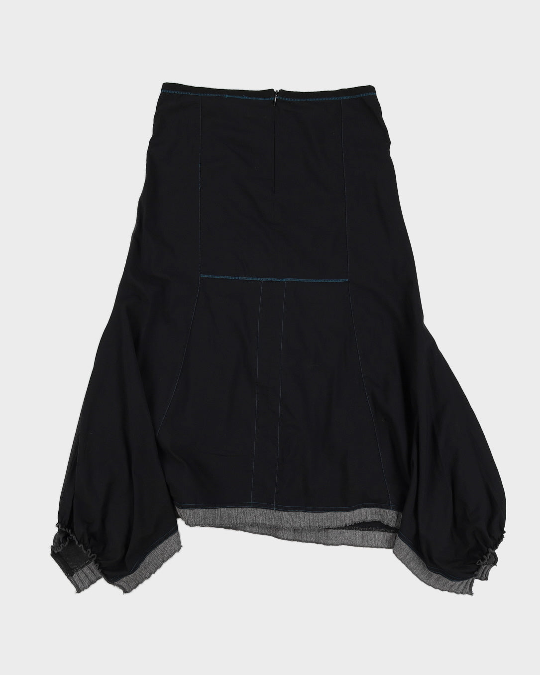 Y2K 00s Dolcezza Grey Panelled Midi Skirt - M