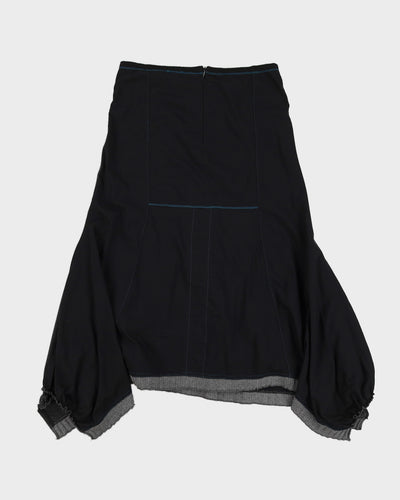 Y2K 00s Dolcezza Grey Panelled Midi Skirt - M