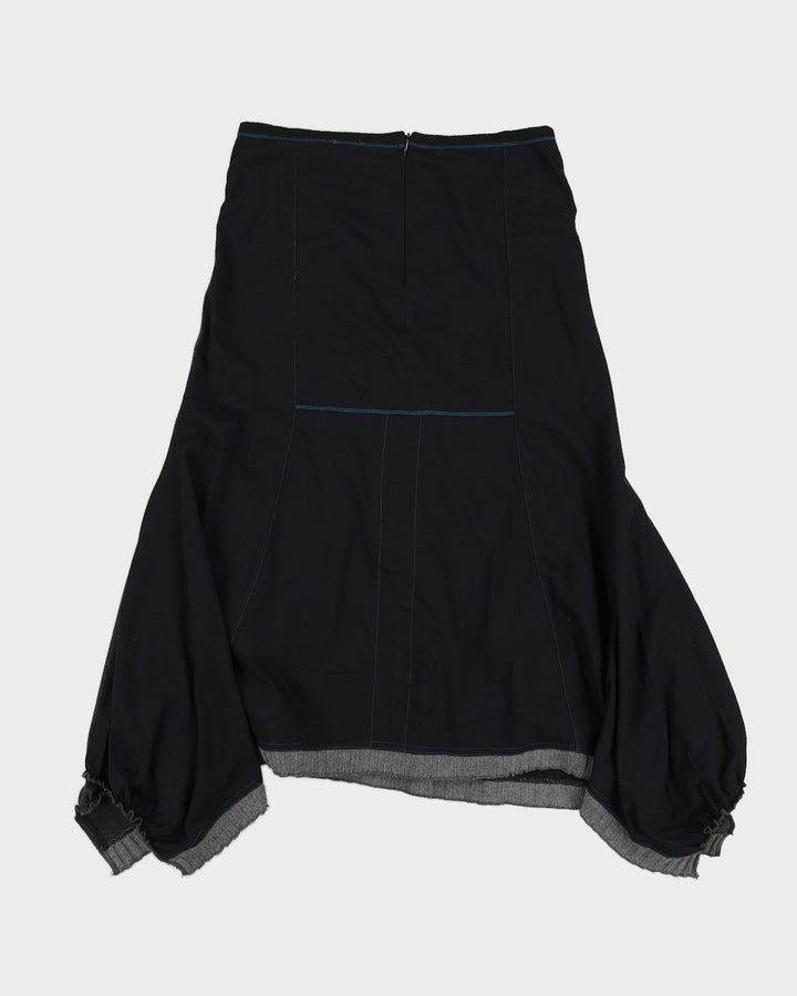 Y2K 00s Dolcezza Grey Panelled Midi Skirt - M