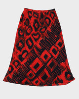 Vintage 90s Carole Little Red Printed Maxi Skirt - XL