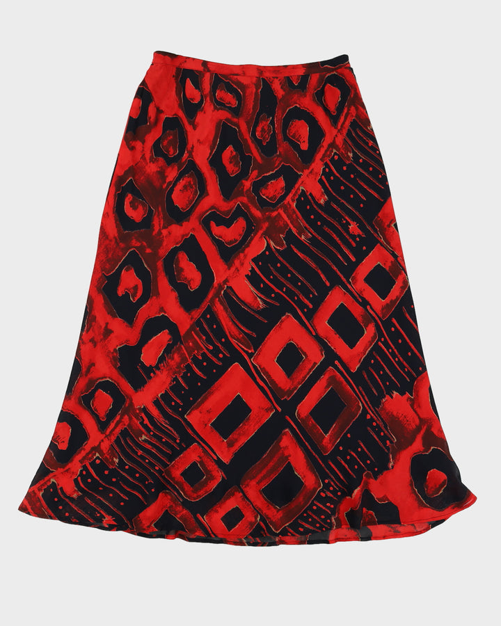 Vintage 90s Carole Little Red Printed Maxi Skirt - XL